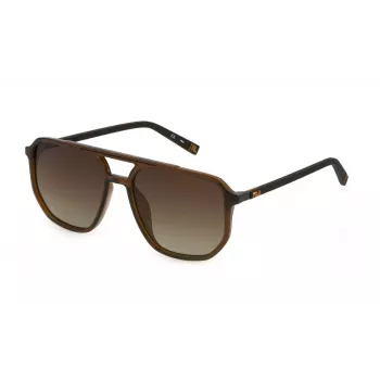 FILA miesten aurinkolasit SFI312577GNP - suorakaiteen muotoinen kehys, UV400-suoja, 57 mm linssit