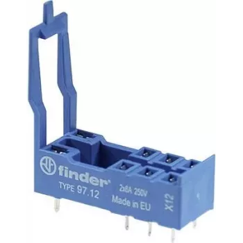 Finder 97.12 relekanta 46-sarjalle, 8-napainen, ruuviliittimet, DIN-kisko-/paneeliasennus, 10 A, 250 V AC, harmaa