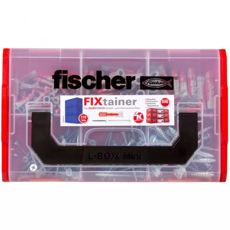 Fischer DUO-Line ruuvi- ja proppusarjan laatikko, 105 osaa, DUOPOWER & DUOTEC 535969