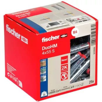fischer DuoHM 4x55 S PH PZ ontelotulppa 55 mm, 25 kpl 572920