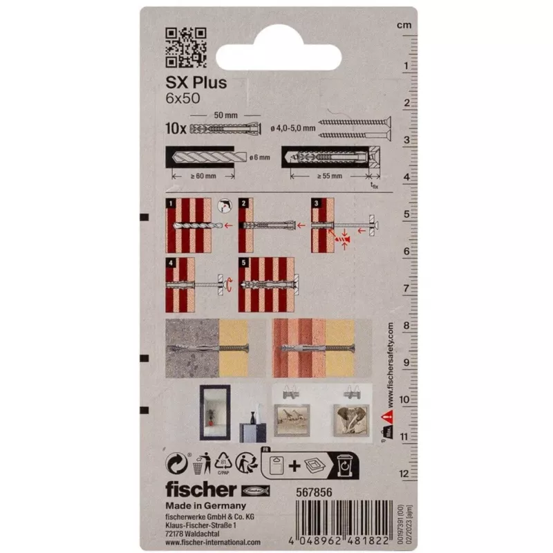 Fischer SX Plus kiilatulppa 6x50 mm (10 kpl) 567856