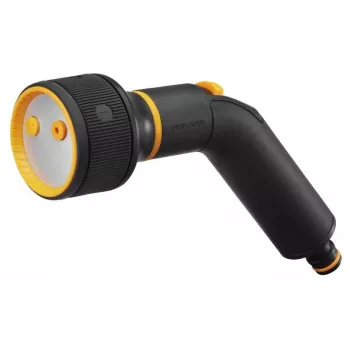 FISKARS monitoimisuihkupistooli 3 suihkutyyppiä kastelusuutin SoftGrip™, musta/oranssi