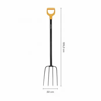 Fiskars Solid kompostihanko booriteräskärjellä ja D-kahvalla, 4 piikkiä, 1220 mm