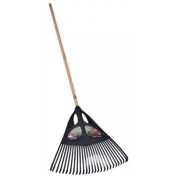 Fiskars Solid lehtiharava, 52 cm leveä polypropeenipää, 175 cm alumiinivarsi, 25 joustavaa piikkiä, musta/oranssi