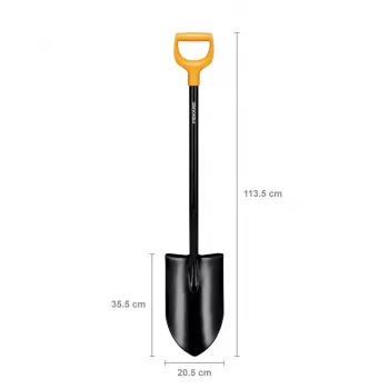 Fiskars Solid+ XL lapio terävällä terällä ja teräs-D-kahvalla, booriterä, 1250 mm