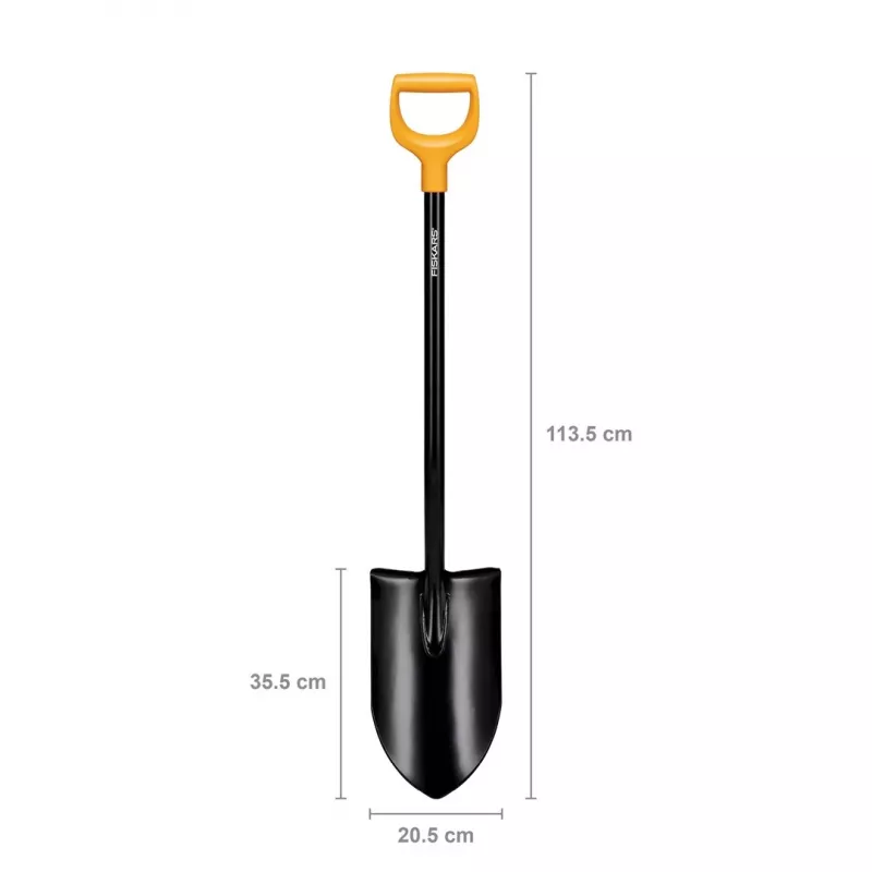 Fiskars Solid+ XL lapio terävällä terällä ja teräs-D-kahvalla, booriterä, 1250 mm