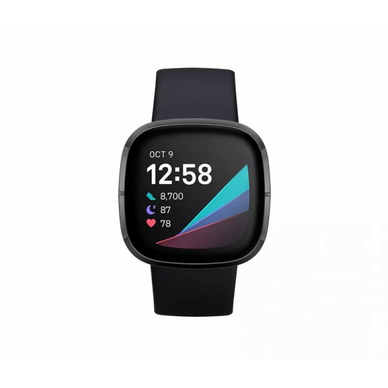 Fitbit Sense Graphite ruostumaton teräs Carbon Black