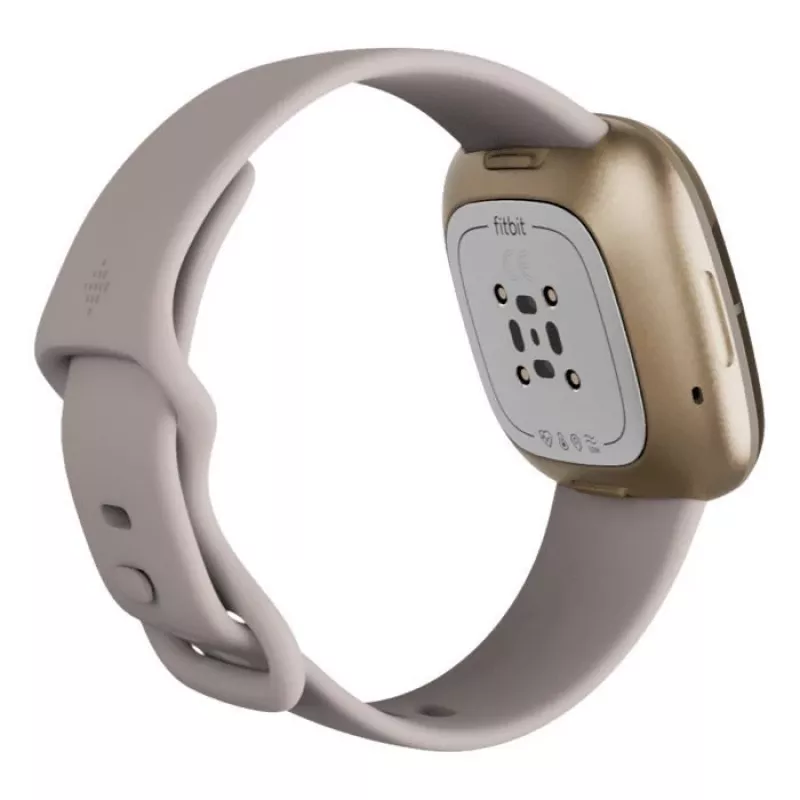Fitbit Sense Lunar Soft Gold ruostumaton teräs valkoinen