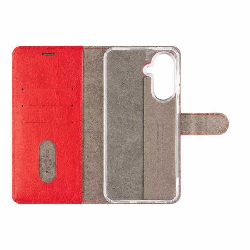 Fixed Opus Book Case Samsung Galaxy A37 5G, tekonahka, punainen