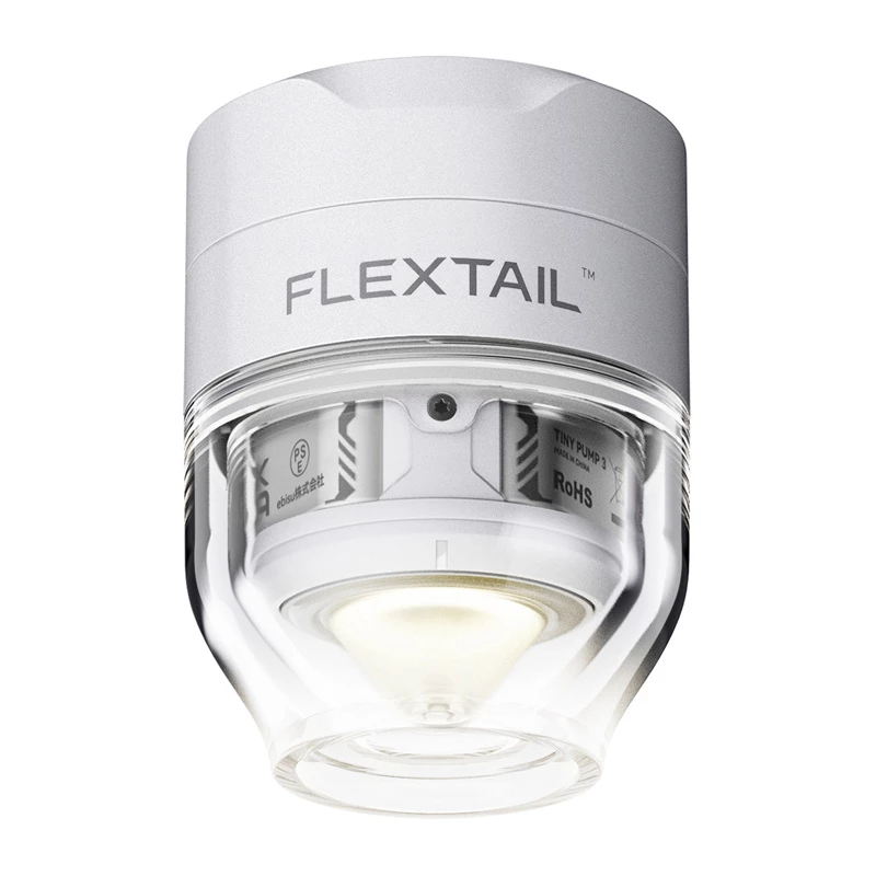 FLEXTAIL Tiny Pump 3X Kannettava sähköpumppu, LED-taskulamppu, USB-C, valkoinen