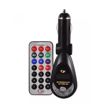 FM-lähetin CMP05 kaukosäätimellä, USB-paikka, MicroUSB, SD/TF-korttipaikka, 87,5-108 MHz, 12V/24V, musta
