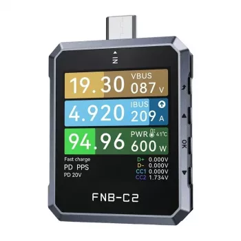 FNIRSI FNB-C2 USB-testeri – 1,44 tuuman TFT, 4-28V/0-7A, PD/QC/PPS-triggeri ja tunnistus