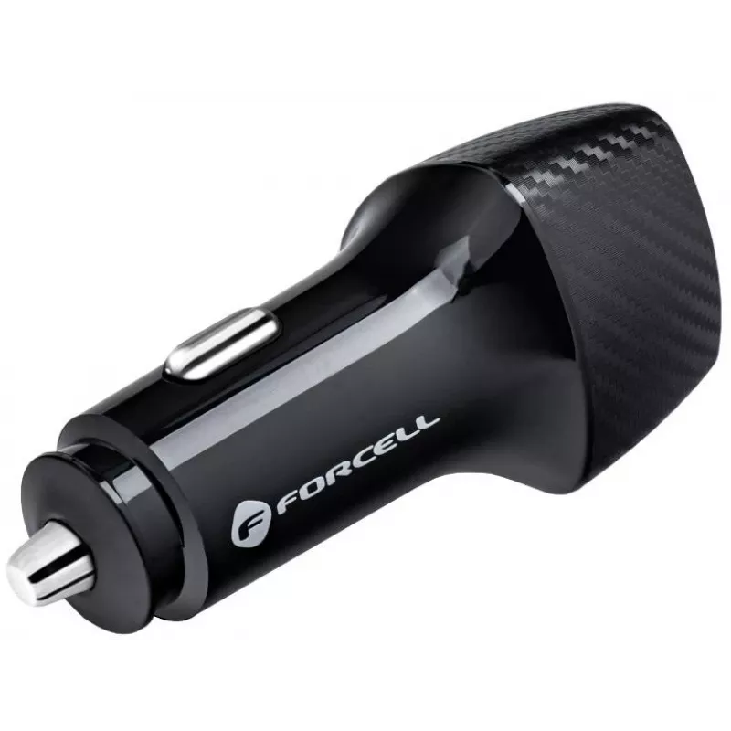 Forcell Carbon CC50-1A1C 38W autolaturi USB-C PD 3.0 + USB-A QC 3.0 musta