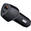 Forcell Carbon CC50-1A1C 38W autolaturi USB-C PD 3.0 + USB-A QC 3.0 musta