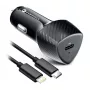 Forcell F-Energy Carbon autolaturi USB-C QC3.0 PD 20W USB-C - Lightning -kaapelilla CC50-1C musta