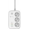 Forcell F-Energy VT-PS03 älykäs virtalista, 3x Schuko-pistorasia, USB-C PD 30W, 3x USB-A QC 3.0, Wi-Fi, Tuya-sovellusohjaus, 2500W/10A