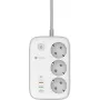 Forcell F-Energy VT-PS03 älykäs virtalista, 3x Schuko-pistorasia, USB-C PD 30W, 3x USB-A QC 3.0, Wi-Fi, Tuya-sovellusohjaus, 2500W/10A