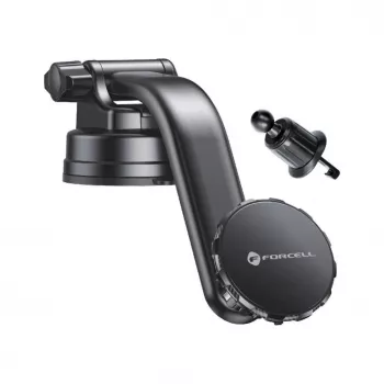 Forcell F-Grip MagLuxe magneettinen autopuhelinteline – tuulilasi, kojelauta, ilmanvaihto – musta