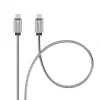 Forcell USB-C - USB-C -kaapeli F-Energy QC4.0 PD 5A 100W E-Mark metalli 1 m hopea C239