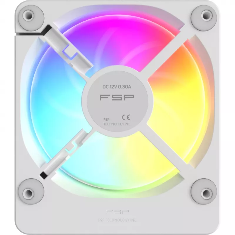 Fortron ZENFAN 120 valkoinen 120 mm PWM ARGB -tuuletin