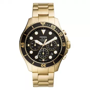 Fossil FS5727 miesten kronografi kvartsikello 46mm musta kellotaulu musta nahka