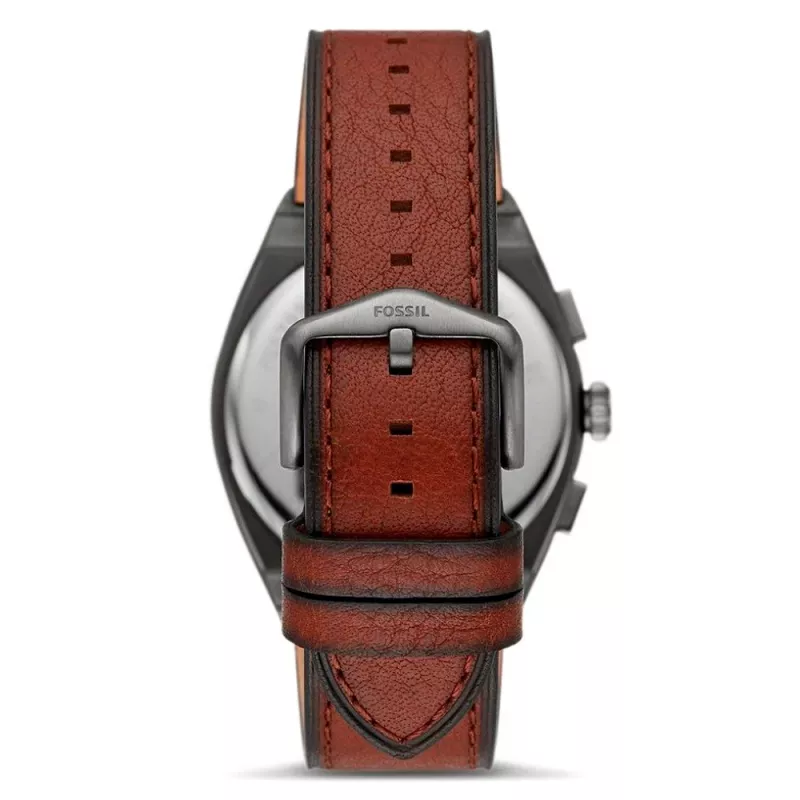 Fossil FS5799 miesten minimalistinen kvartsikello 44 mm musta nahka