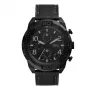 Fossil FS5874 miesten kello sininen kellotaulu ja ruskea nahkaranneke 42 mm