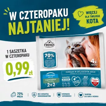 FRENDI turska ja taimen kastikkeessa märkäruoka kissoille, 4 x 100 g pussia