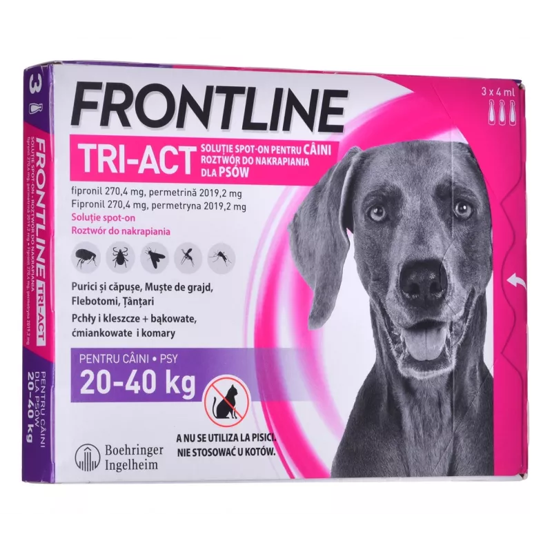 FRONTLINE Tri-act L 20-40 kg - loishäätötipat koirille - 3 x 4 ml