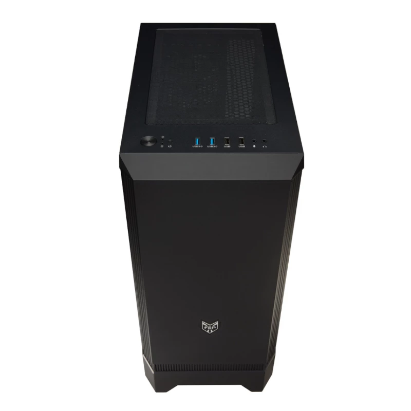 FSP CMT260 ATX Mid-Tower -pelikotelo - Tempered Glass, musta