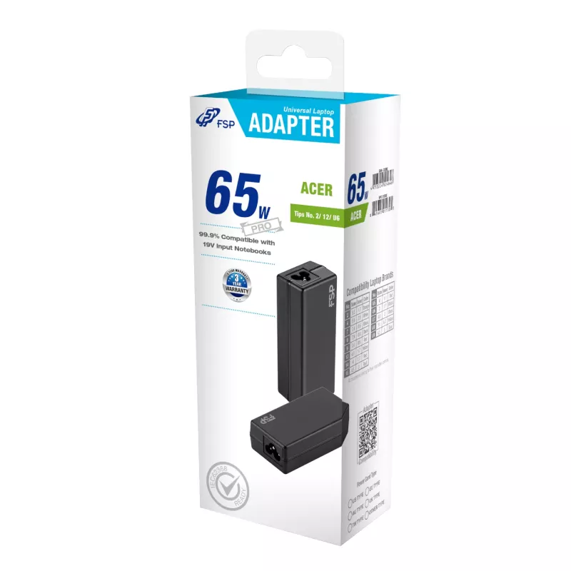 FSP PRO 65W yleislaturi kannettavalle – Acer
