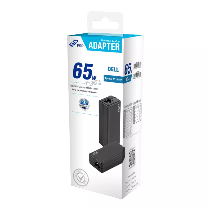 FSP PRO 65W yleislaturi kannettavalle – Dell