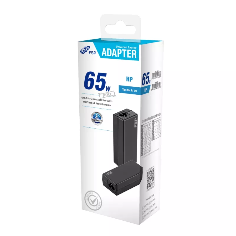 FSP PRO 65W yleislaturi kannettavalle – HP