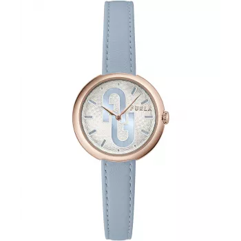 FURLA Giada naisten analoginen kvartsikello 32mm hopeinen kellotaulu pinkki nahkaranneke WW00005005L3