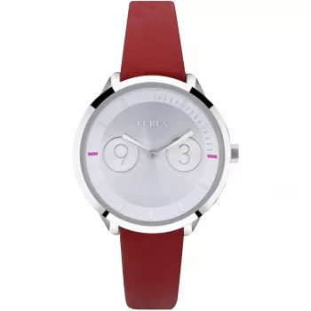 FURLA Giada naisten analoginen kvartsikello R4251102507 31mm hopeinen kellotaulu musta nahkaranneke