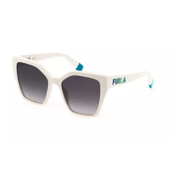 FURLA SFU686-5403GF naisten suorakaiteen muotoiset aurinkolasit, havanna ruskeat asetaattikehykset, ruskeat liukuvärilinssit, 54/18/140 mm