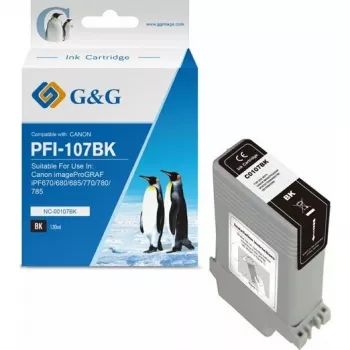 G&G mustepatruuna yhteensopiva Canon PFI-107BK musta