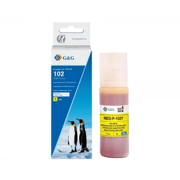 G&G yhteensopiva mustepatruuna keltainen Epson 102 / C13T03R440 (70 ml, väriainepohjainen) 20696