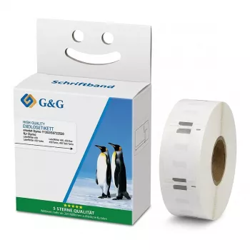 G&G-tarrat 25 mm x 54 mm musta valkoisella, yhteensopiva Dymo 11352 / S0722520 kanssa