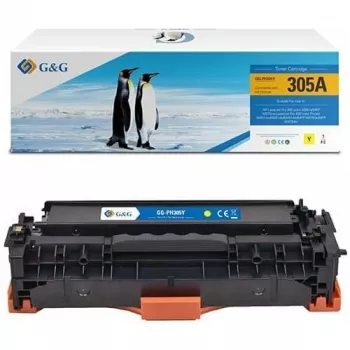 G&G värikasetti yhteensopiva HP 305A / CE412A kanssa (keltainen, vakiokapasiteetti)