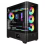 Gamdias Atlas P2 GAMING Mid-Tower ARGB -kotelo karkaistusta lasista, musta, 4x120 mm ARGB tuuletinta