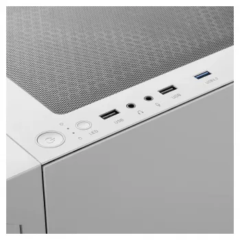 GAMDIAS Talos E3 MESH pelikotelotorni, valkoinen, karkaistu lasi, 4x120mm ARGB-tuuletin, ATX/Micro-ATX/Mini-ITX, mesh-etupaneeli