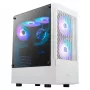 GAMDIAS Talos E3 MESH pelikotelotorni, valkoinen, karkaistu lasi, 4x120mm ARGB-tuuletin, ATX/Micro-ATX/Mini-ITX, mesh-etupaneeli
