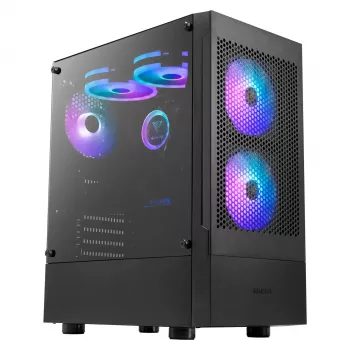 Gamdias Talos E3 Mesh RGB midi-tornikotelo ATX, karkaistut lasipaneelit (musta)