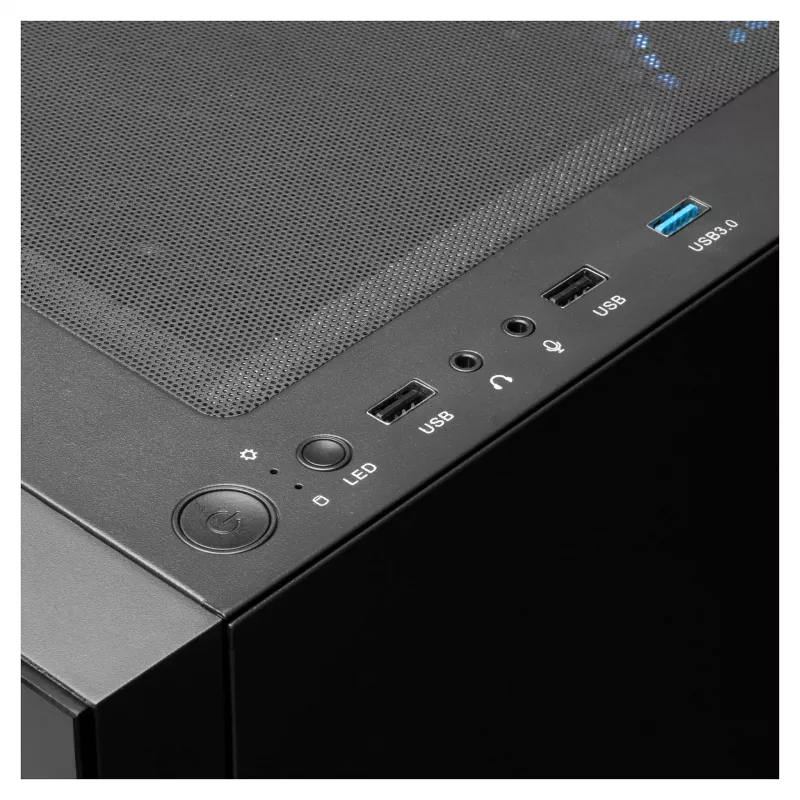 GAMDIAS Talos E3 RGB Midi-Tower ATX -kotelo karkaistulla lasisivupaneelilla (musta)