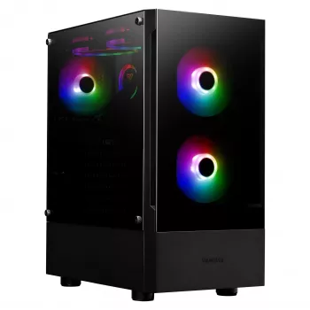 GAMDIAS Talos E3 RGB Midi-Tower ATX -kotelo karkaistulla lasisivupaneelilla (musta)