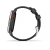 Garmin Approach S44 hopeinen alumiinikehä mustalla silikonirannekkeella