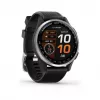 Garmin Approach S44 hopeinen alumiinikehä mustalla silikonirannekkeella