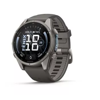 Garmin Fenix 9 – 43mm, titaani Pebble Grey silikonirannekkeella