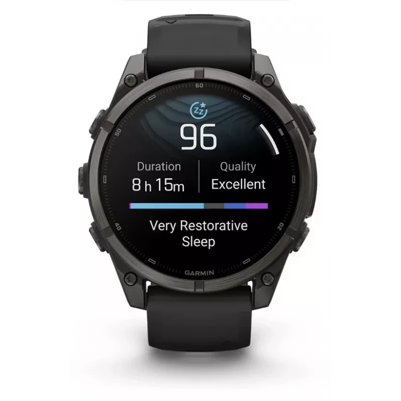 Garmin fenix 9 – 47 mm, Carbon Grey DLC -titaani, musta silikoniranneke